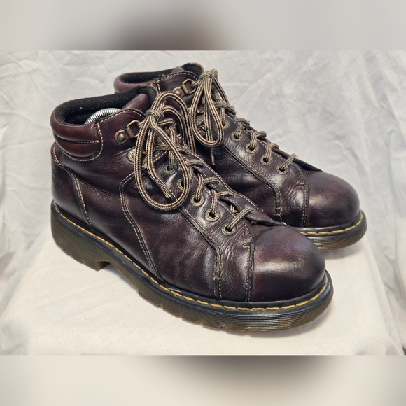 Dr.Martens Boots Womens 11 Mens 10Leather Lace Up Big Stitch Chunky Vintage 8A54 - Picture 4 of 10